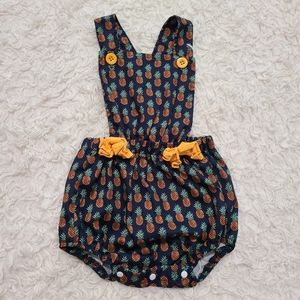 Pineapple Print Romper Bodysuit for Baby Girl
